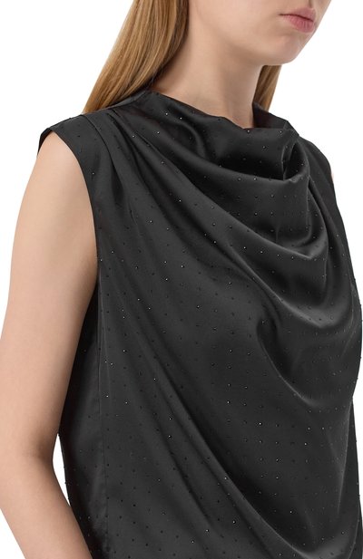 Атласный топ HUGO черного цвета по цене 21950 руб., арт. 50547697, фото 5 Атласный топ HUGO, арт. 50547697, фото 5