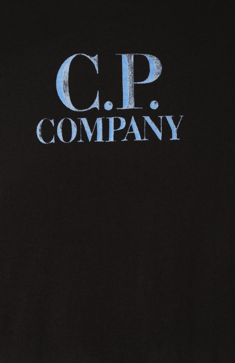 Мужская хлопковая футболка C.P. COMPANY черного цвета, арт. 18CMTS141A005100W | Фото 6 (Рукава: Короткие; Драгоценные камни: Проставлено; Длина (для топов): Стандартные; Материал сплава: Проставлено; Материал внешний: Хлопок; Принт: С принтом; Стили: Кэжуэл; Мужское Кросс-КТ: Футболка-одежда; Кросс-КТ: Джерси)