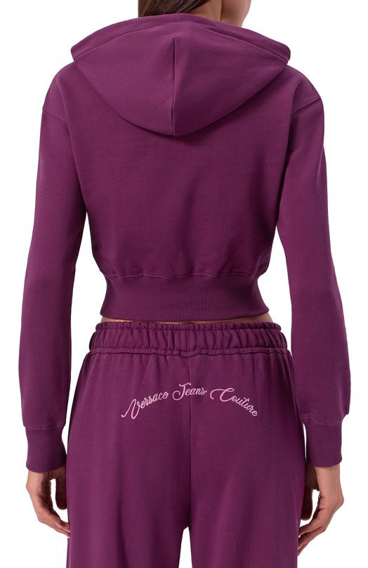 Хлопковое худи Versace Jeans Couture 79HAIT05/CF01T Фиолетовый  79HAIT05/CF01T Фото 4