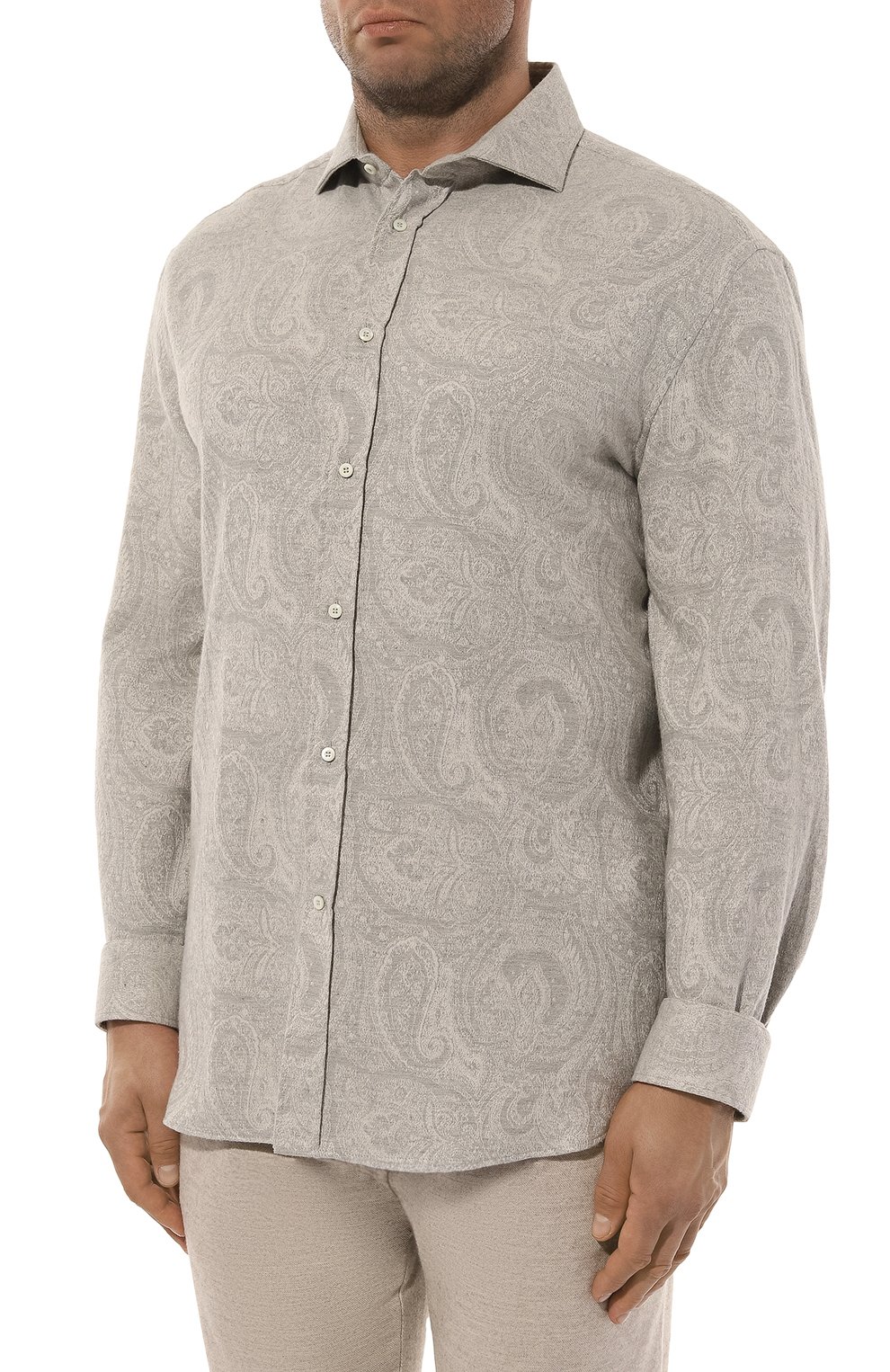 Хлопковая рубашка BRUNELLO CUCINELLI, арт. MY6200627W, фото 3