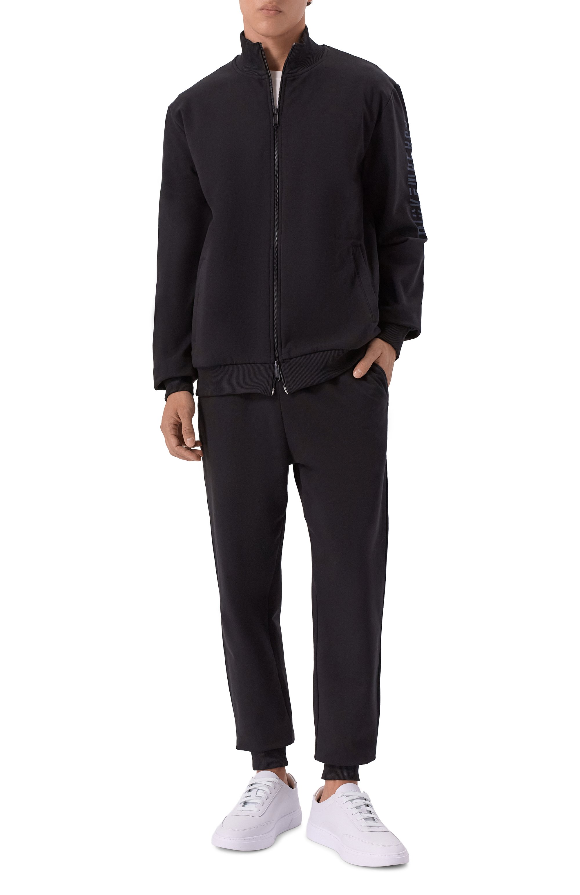 Хлопковый спортивный костюм DIRK BIKKEMBERGS черного цвета по цене 28750 руб., арт. BMF1337, фото 1 Хлопковый спортивный костюм DIRK BIKKEMBERGS, арт. BMF1337, фото 1