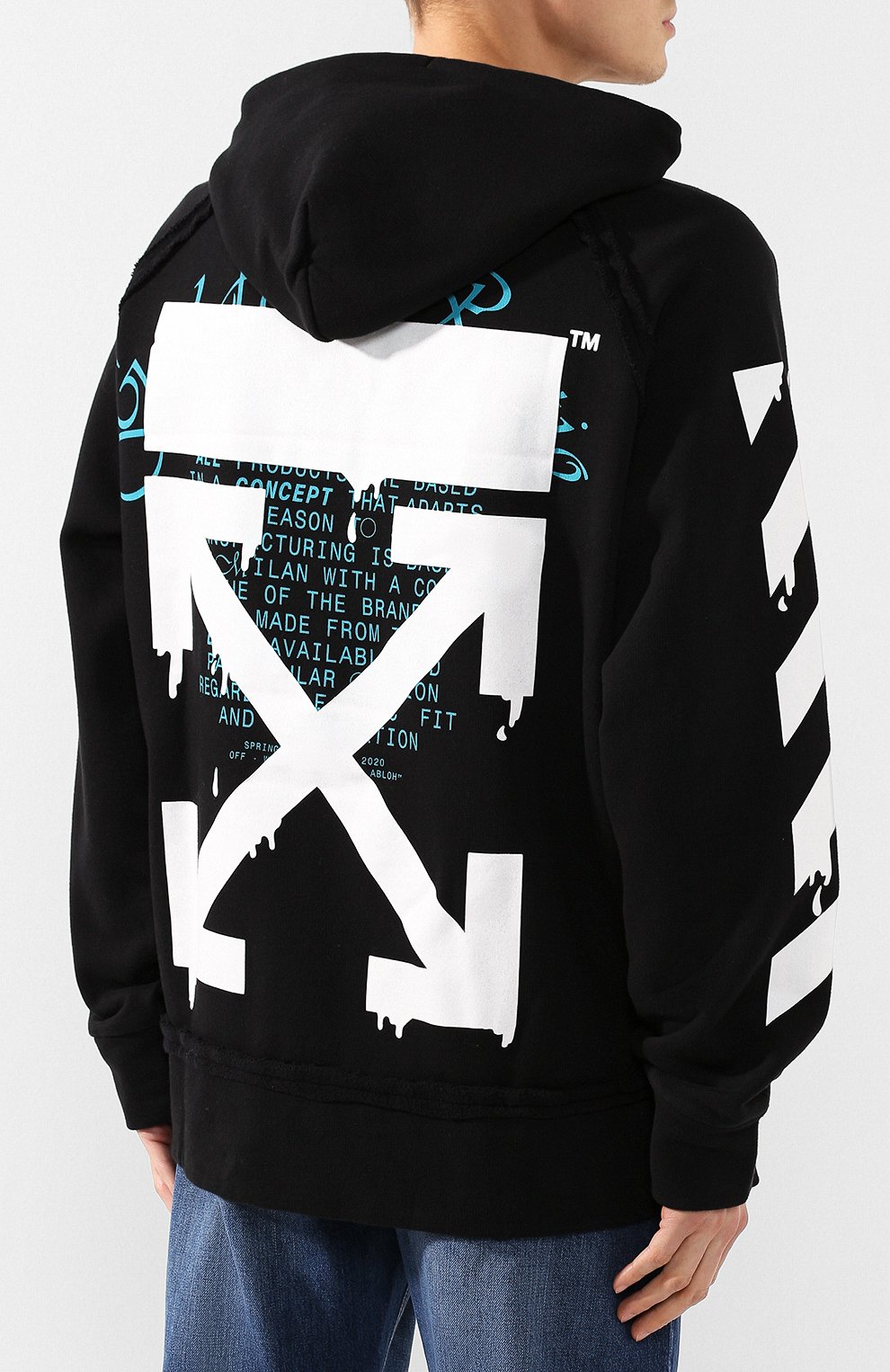 Хлопковое худи OFF-WHITE, арт. 0MBB057R20E300051001, фото 4