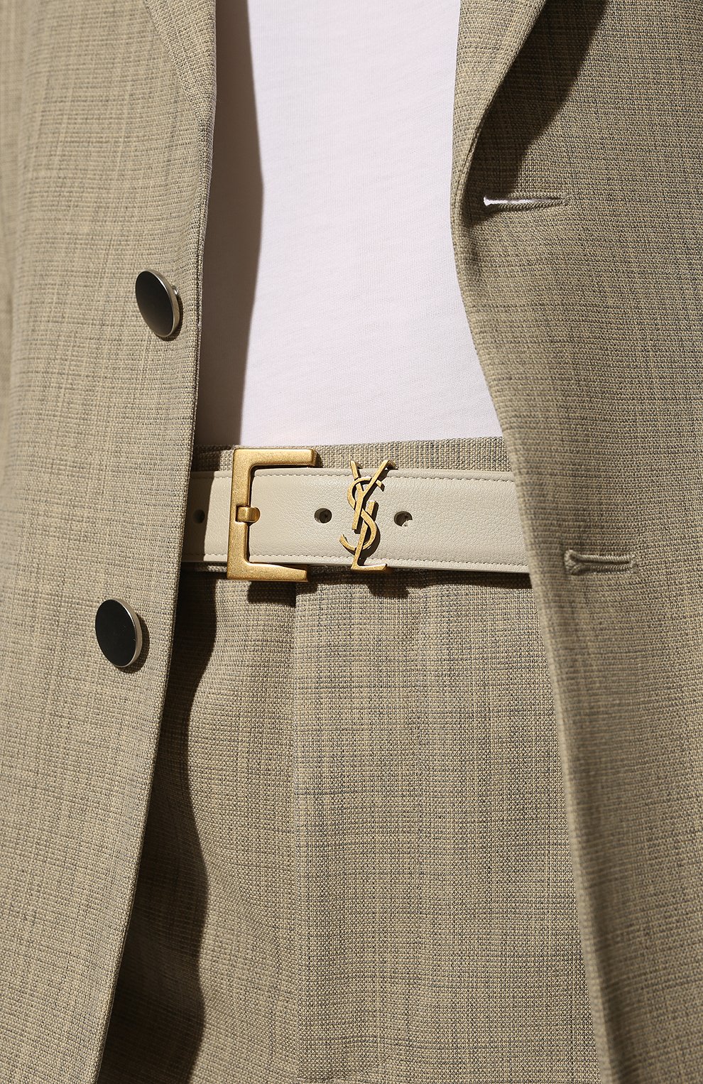 Кожаный ремень monogram SAINT LAURENT, арт. 634437/B000W, фото 2