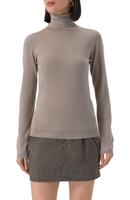 Водолазка из кашемира и шелка Brunello Cucinelli M41800063P Бежевый  M41800063P Фото 3