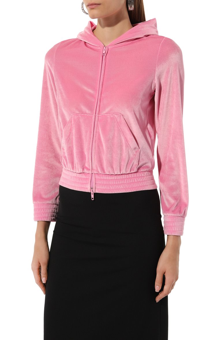 Женский толстовка BALENCIAGA розового цвета, арт. 751792/TM026 | Фото 3 (Длина (для топов): Стандартные; Материал внешний: Синтетический материал; Рукава: Длинные; Стили: Гламурный; Женское Кросс-КТ: Кардиган-одежда)