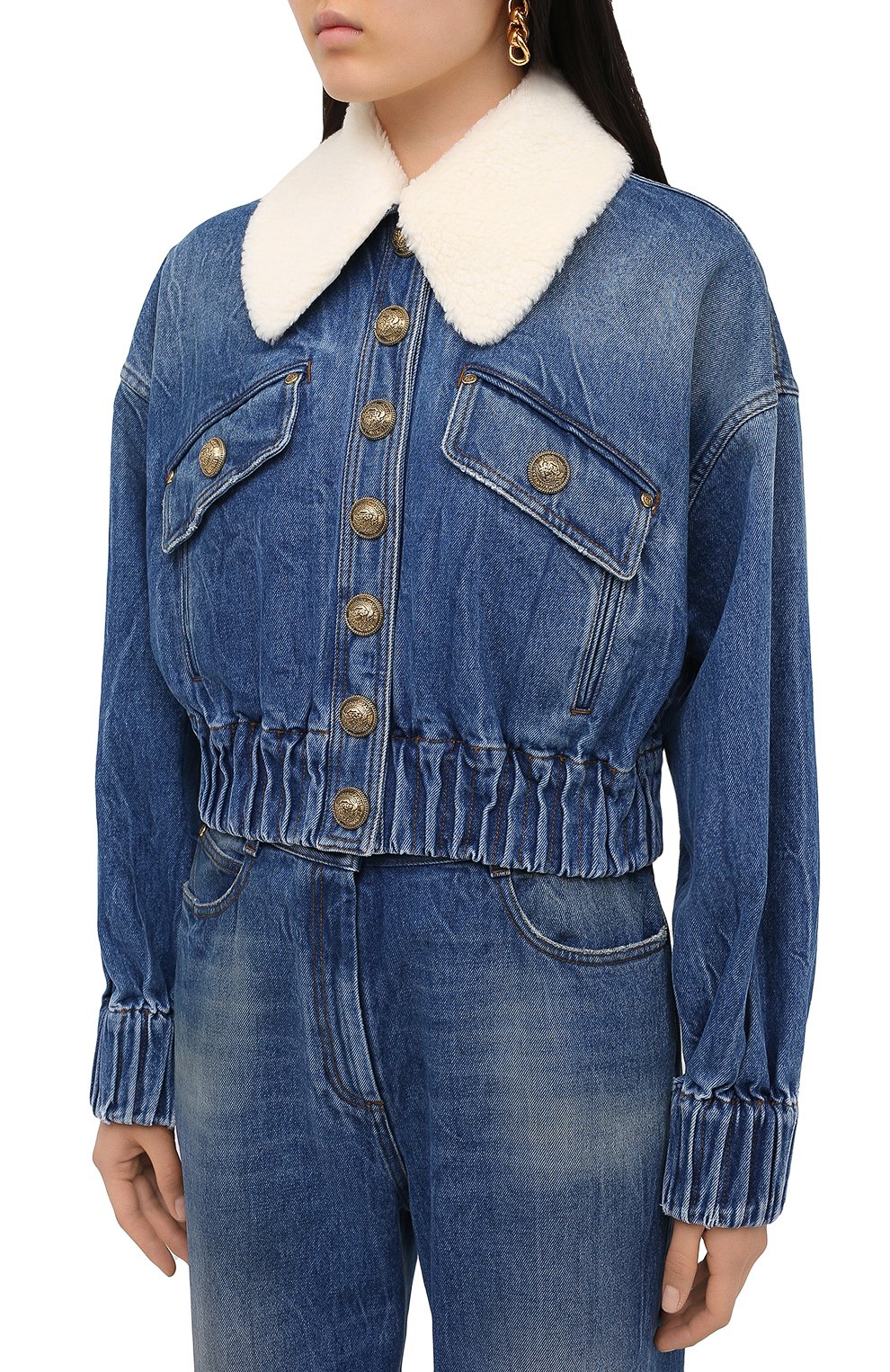 Джинсовая куртка BALMAIN синего цвета по цене 190500 руб., арт. UF18641/D059, фото 4 Джинсовая куртка BALMAIN, арт. UF18641/D059, фото 4