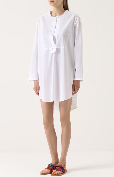 Хлопковая туника свободного кроя с кружевной спинкой LILA EUGENIE, арт. 1708, фото 3