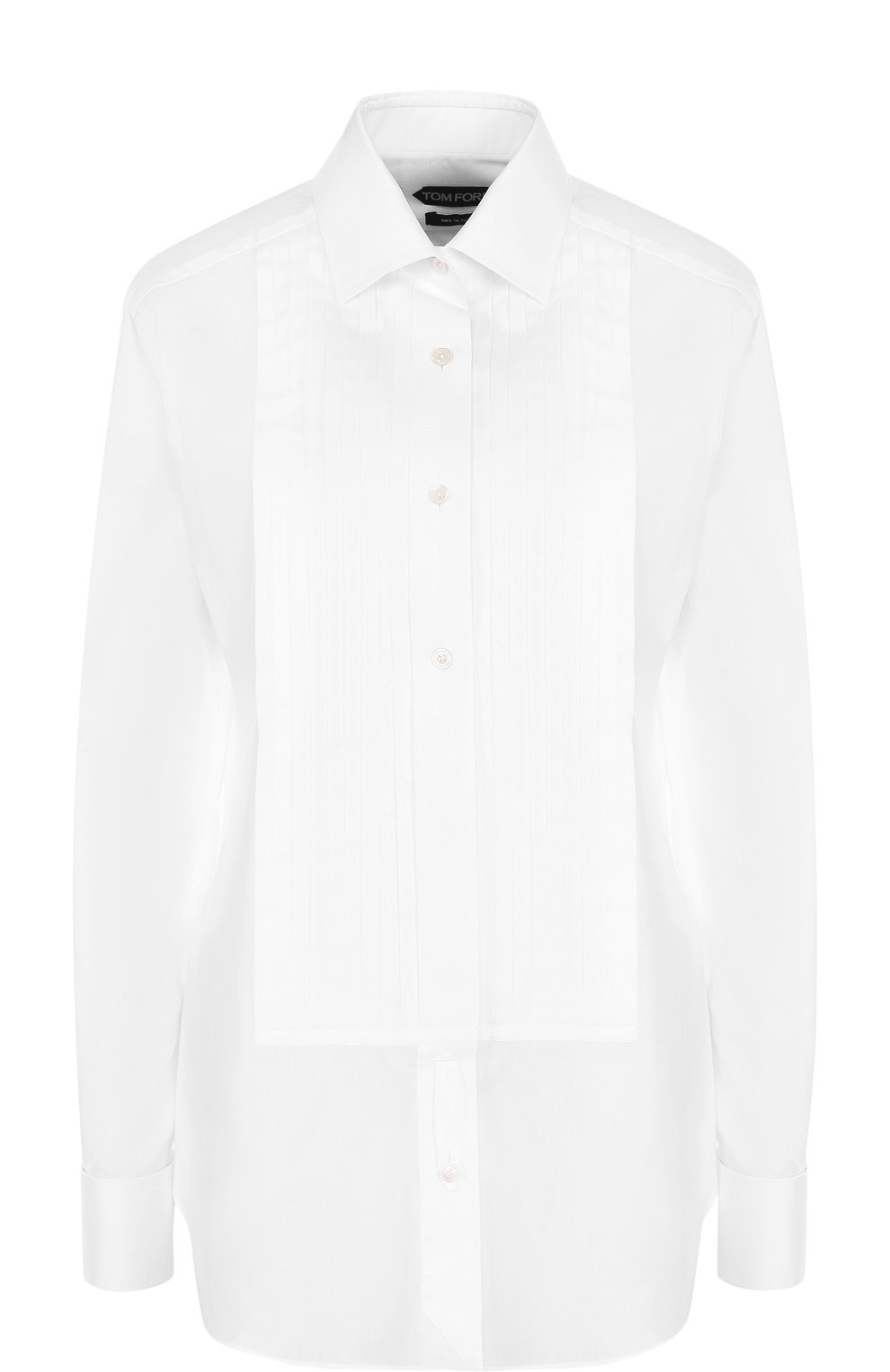 Приталенная хлопковая блуза с планкой TOM FORD, арт. CA3101-FAX341, фото 1