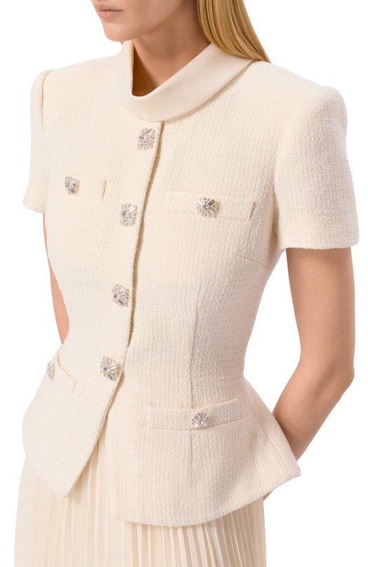 Комбинированное платье self-portrait RS26161MBC Кремовый  RS26161MBC Фото 4