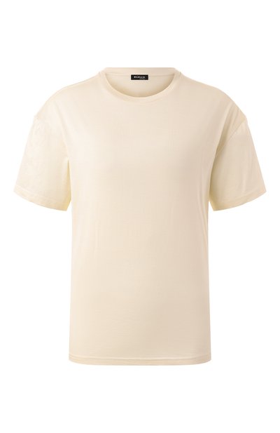 Женская футболка из шелка и хлопка KITON, арт. D59418K0925F03