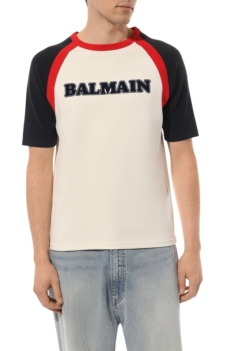 Хлопковая футболка BALMAIN, арт. BH0EF066/BC52, фото 1