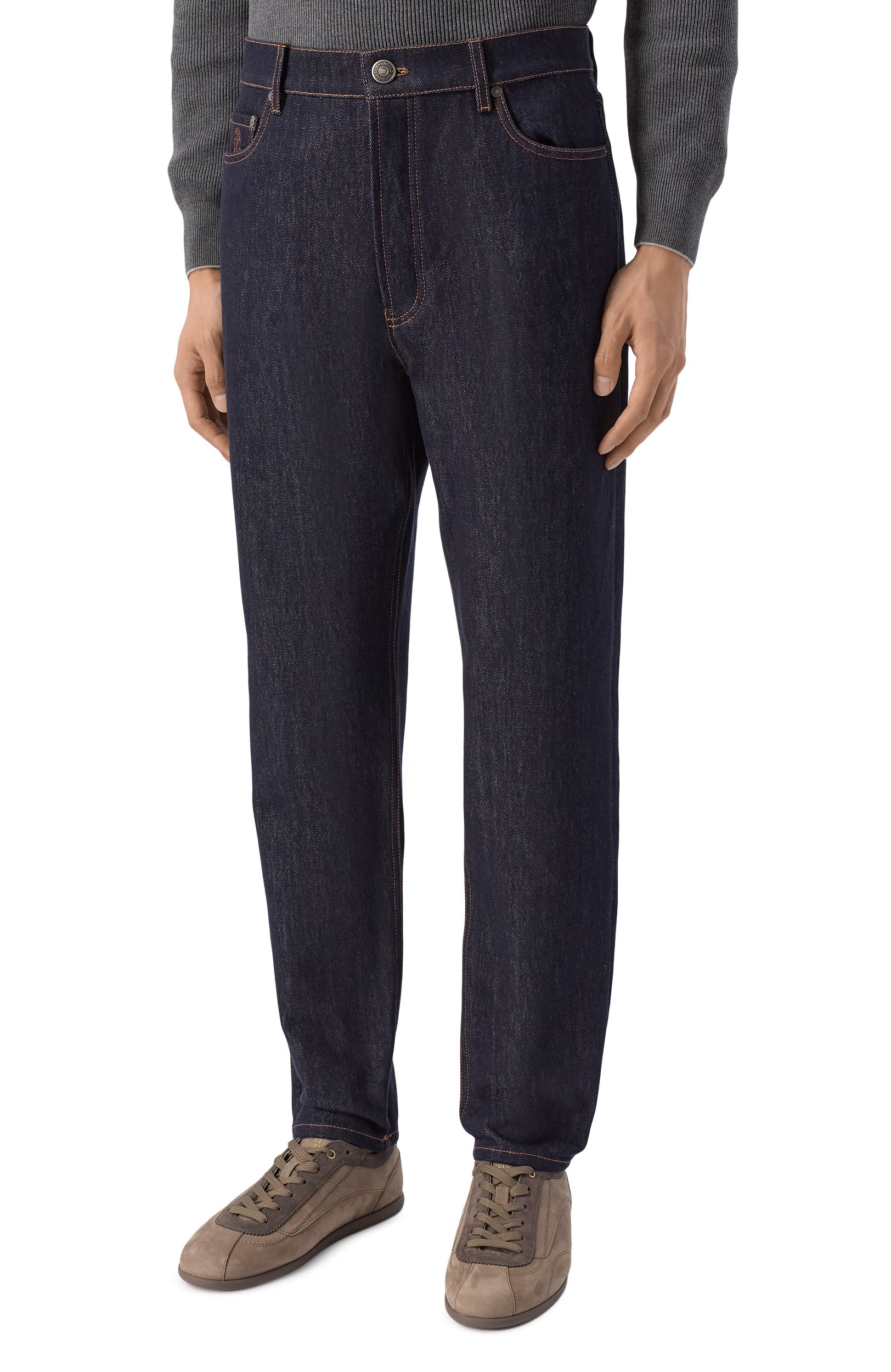 Джинсы iconic fit BRUNELLO CUCINELLI темно-синего цвета по цене 129500 руб., арт. M233P02090, фото 3 Джинсы iconic fit BRUNELLO CUCINELLI, арт. M233P02090, фото 3