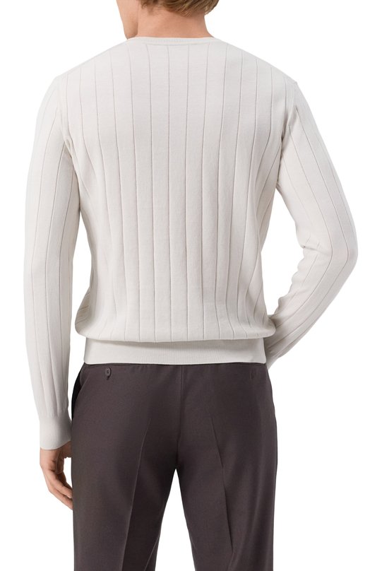 Хлопковый джемпер Corneliani 25M513-2525153 Белый  25M513-2525153 Фото 4