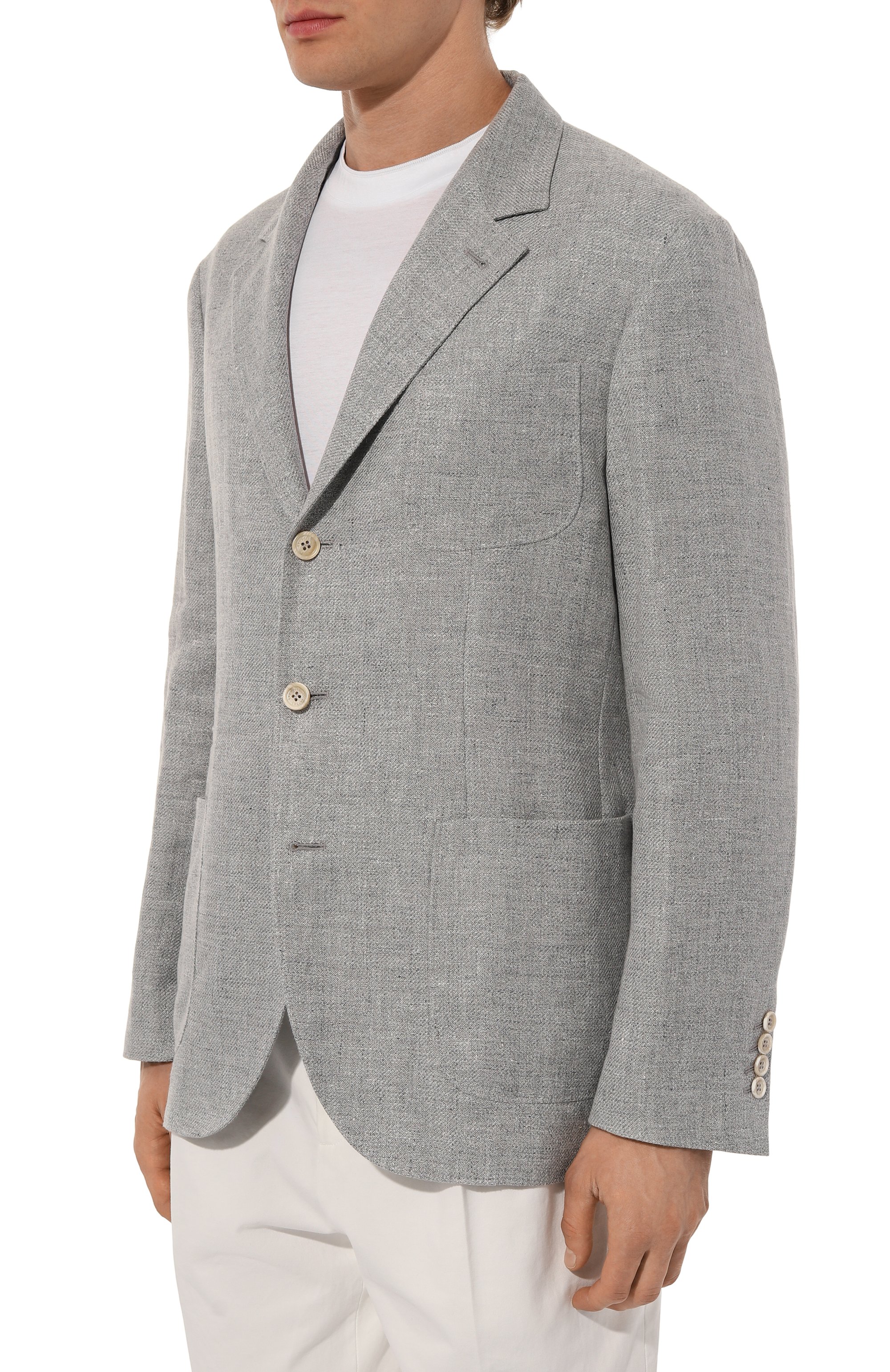 Пиджак изо льна и шерсти BRUNELLO CUCINELLI, арт. MW4827BND, фото 4