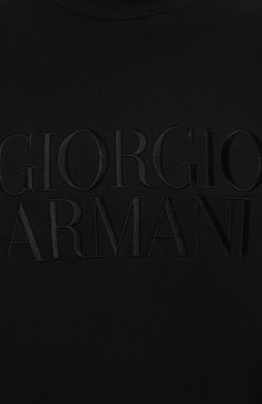 Мужской свитшот GIORGIO ARMANI темно-синего цвета, арт. 3DSM67/SJPHZ | Фото 5 (Рукава: Длинные; Принт: Без принта; Материал внешний: Синтетический материал; Длина (для топов): Стандартные; Мужское Кросс-КТ: свитшот-одежда; Материал сплава: Проставлено; Драгоценные камни: Проставлено; Стили: Кэжуэл)