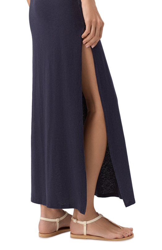 Платье из хлопка и льна Zadig and Voltaire JWDR01079 Синий  JWDR01079 Фото 5