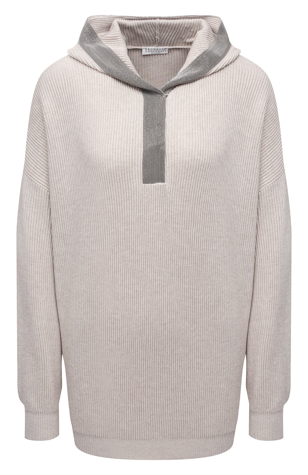 Хлопковое худи BRUNELLO CUCINELLI светло-бежевого цвета по цене 277000 руб., арт. M19197509P, фото 1 Хлопковое худи BRUNELLO CUCINELLI, арт. M19197509P, фото 1