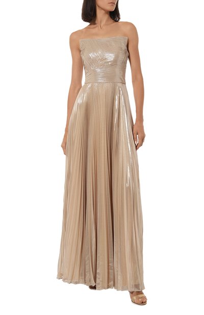 Платье из шелка и вискозы SPERANZA COUTURE золотого цвета по цене 324000 руб., арт. SC027, фото 2 Платье из шелка и вискозы SPERANZA COUTURE, арт. SC027, фото 2