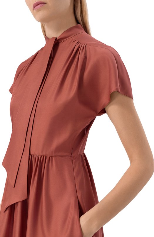 Атласное платье MVST M26.2PW.D032/F093 TWILL Коричневый  M26.2PW.D032/F093 TWILL Фото 4
