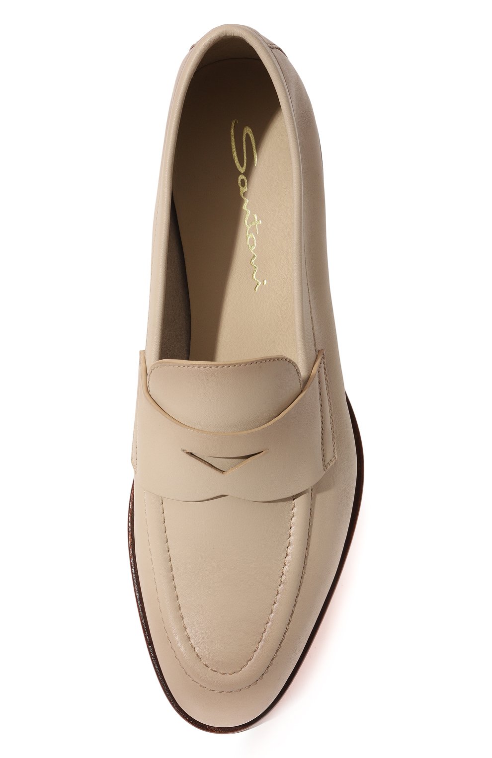 Кожаные лоферы SANTONI светло-бежевого цвета по цене 69900 руб., арт. WUSF59962HAFSLGAC50, фото 6 Кожаные лоферы SANTONI, арт. WUSF59962HAFSLGAC50, фото 6