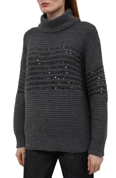 Свитер из шерсти и кашемира BRUNELLO CUCINELLI темно-серого цвета по цене 207000 руб., арт. M6D365904, фото 3 Свитер из шерсти и кашемира BRUNELLO CUCINELLI, арт. M6D365904, фото 3