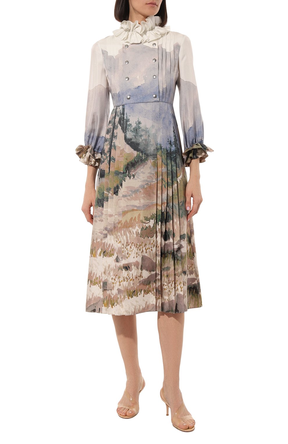 Шелковое платье the north face x gucci GUCCI, арт. 671194 ZAHRC, фото 3