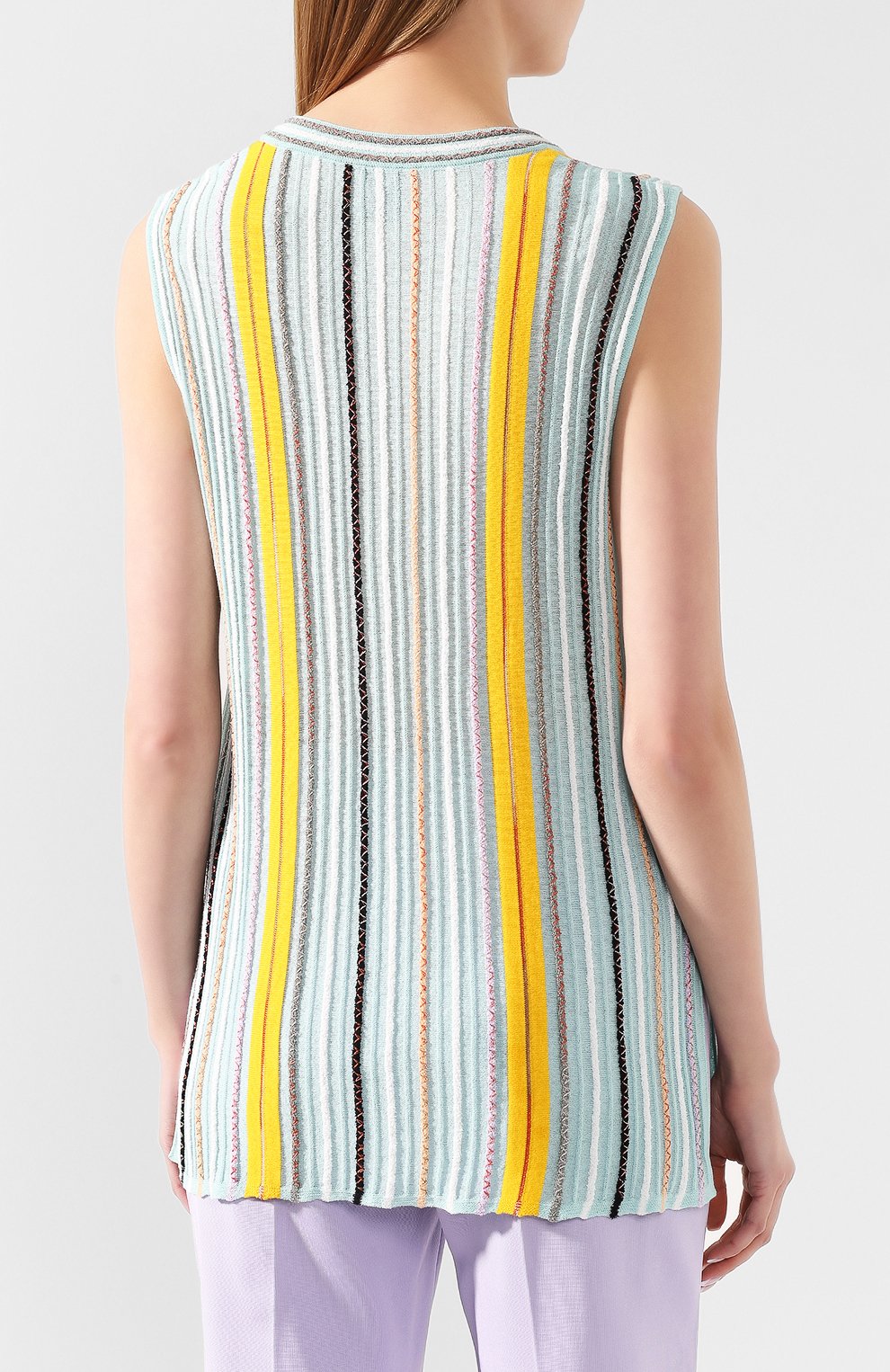 Хлопковый топ M MISSONI голубого цвета по цене 39950 руб., арт. 2DN00172/2K004F, фото 4 Хлопковый топ M MISSONI, арт. 2DN00172/2K004F, фото 4