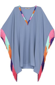 Шелковая туника с контрастной бахромой LAZUL, арт. MARL0W TUNIC/C0L0MBE, фото 1