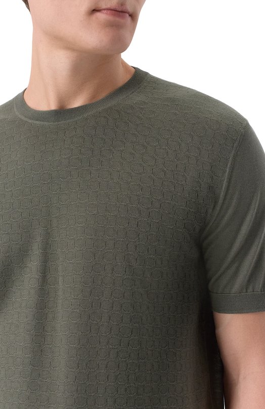 Джемпер из кашемира и шерсти Stefano Ricci W505507G10/W26150 Хаки  W505507G10/W26150 Фото 5