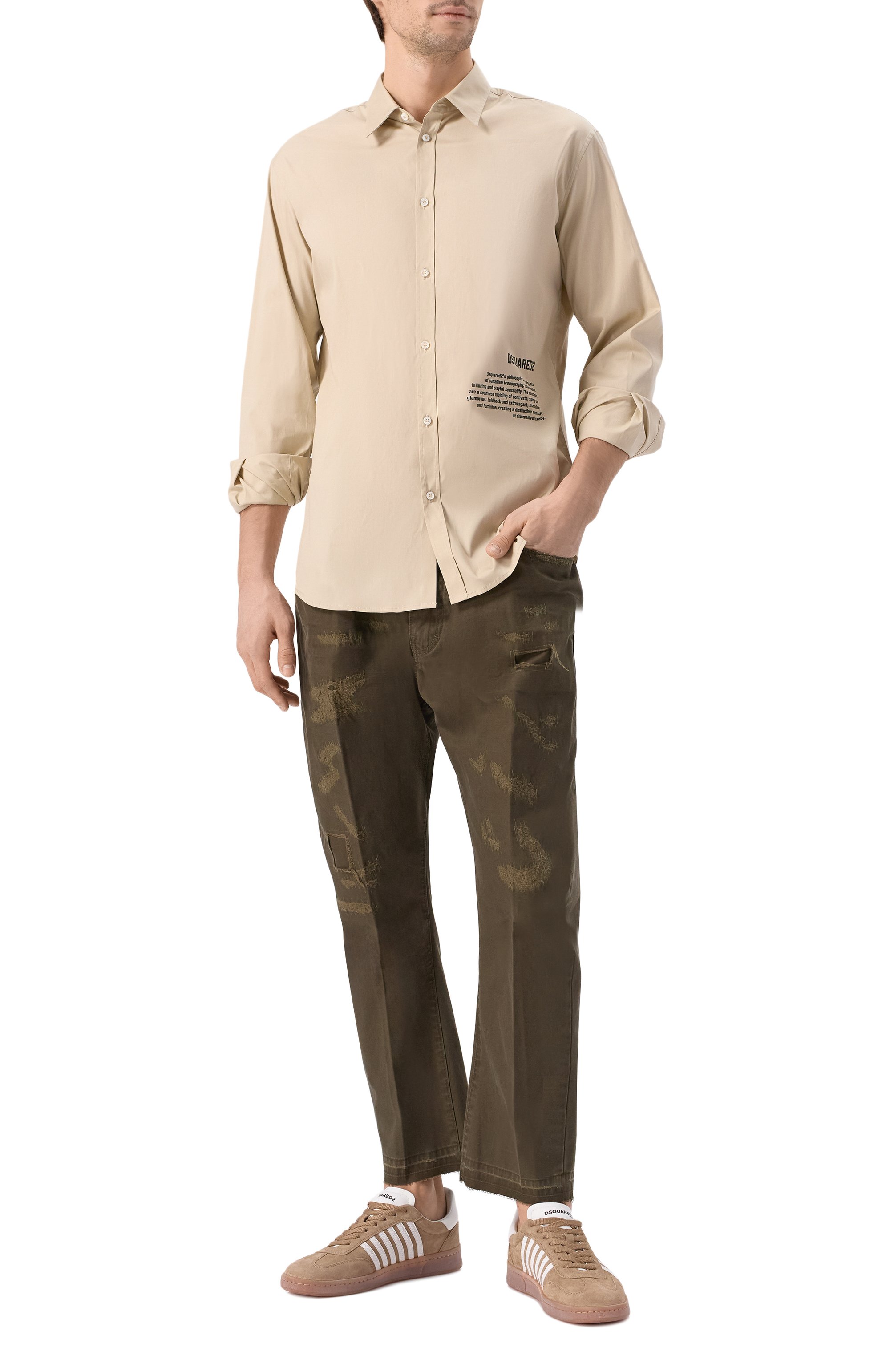 Джинсы big brother DSQUARED2 хаки цвета по цене 79950 руб., арт. S74LB1679/S41794, фото 2 Джинсы big brother DSQUARED2, арт. S74LB1679/S41794, фото 2