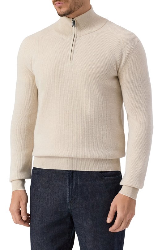 Джемпер из кашемира и шерсти Brioni UMS70L0CK12 Бежевый  UMS70L0CK12 Фото 3