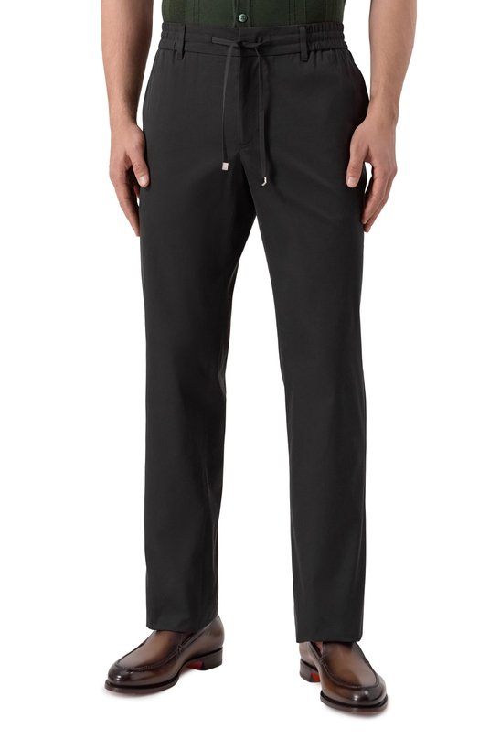 Брюки из хлопка и шелка Zilli CP201CM010790043U/66 Чёрный  CP201CM010790043U/66 Фото 4