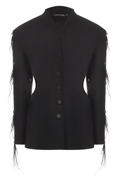 Женский жакет с отделкой стразами и перьями LEFFERS, арт. 4.52.45.15.01