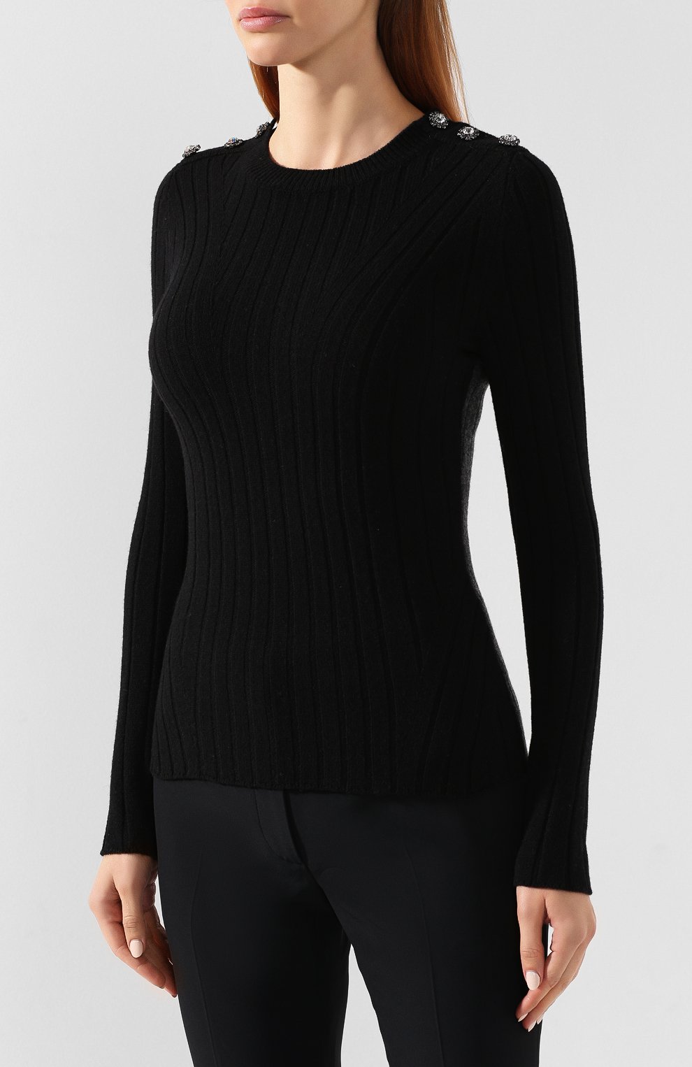 Шерстяной пуловер ALEXANDER MCQUEEN черного цвета по цене 125500 руб., арт. 595023/Q1AK4, фото 3 Шерстяной пуловер ALEXANDER MCQUEEN, арт. 595023/Q1AK4, фото 3