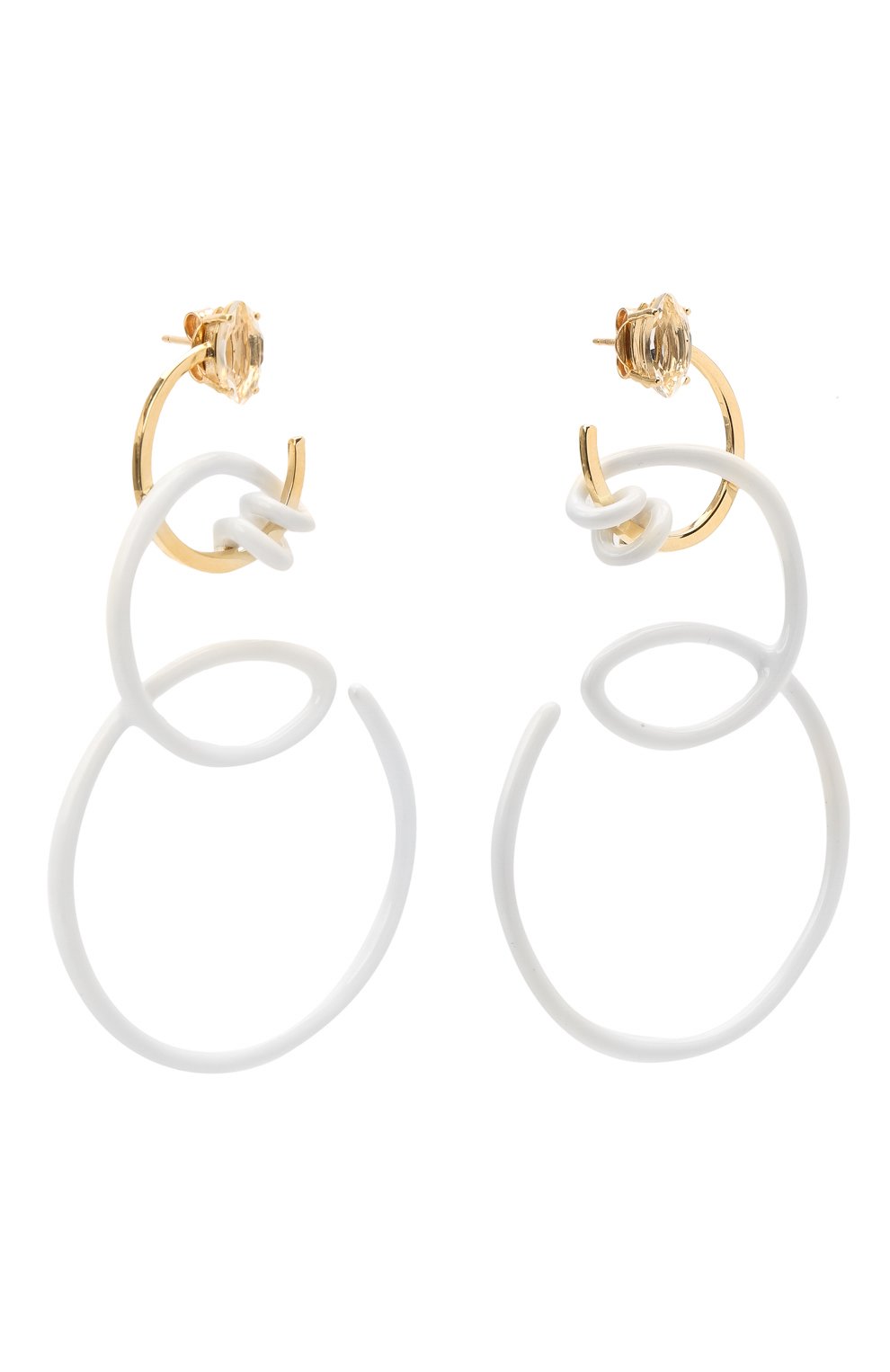 Серьги BEA BONGIASCA белого цвета по цене 112500 руб., арт. VE211YGS/M, фото 3 Серьги BEA BONGIASCA, арт. VE211YGS/M, фото 3