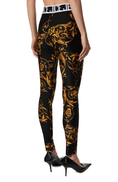 Легинсы VERSACE JEANS COUTURE, арт. 72HAC101-72DP101 LYCRA PRINT GARLAND BLACK/G0LD/JS, фото 4
