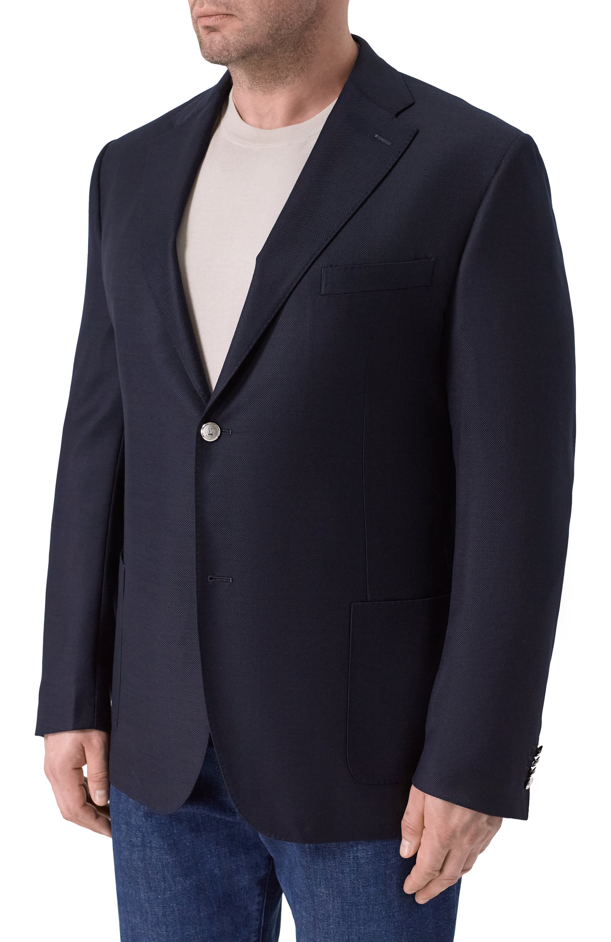 Шерстяной пиджак CORNELIANI темно-синего цвета по цене 116000 руб., арт. 27X018/2718334, фото 3 Шерстяной пиджак CORNELIANI, арт. 27X018/2718334, фото 3