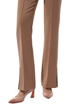 Женские кожаные туфли SANTONI бежевого цвета, арт. WDFQ70946HI2TVAAP29 | Фото 3 (Подошва: Плоская; Каблук высота: Средний; Материал сплава: Проставлено; Материал внутренний: Натуральная кожа; Драгоценные камни: Проставлено; Каблук тип: Фигурный; Материал внешний: Натуральная кожа)