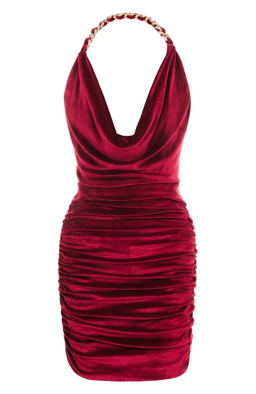 Бархатное платье Balmain FF1R5112/JC64 Бордовый FF1R5112/JC64
