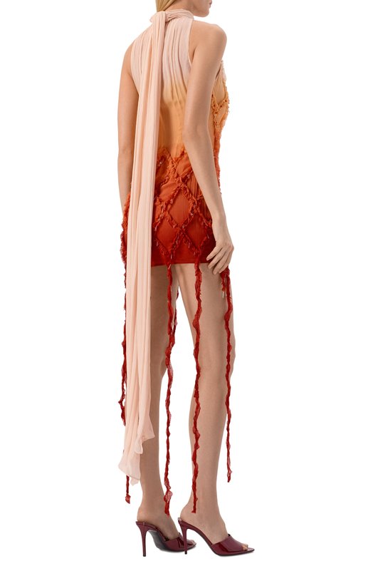 Платье из вискозы Blumarine 2A784A Оранжевый  2A784A Фото 3