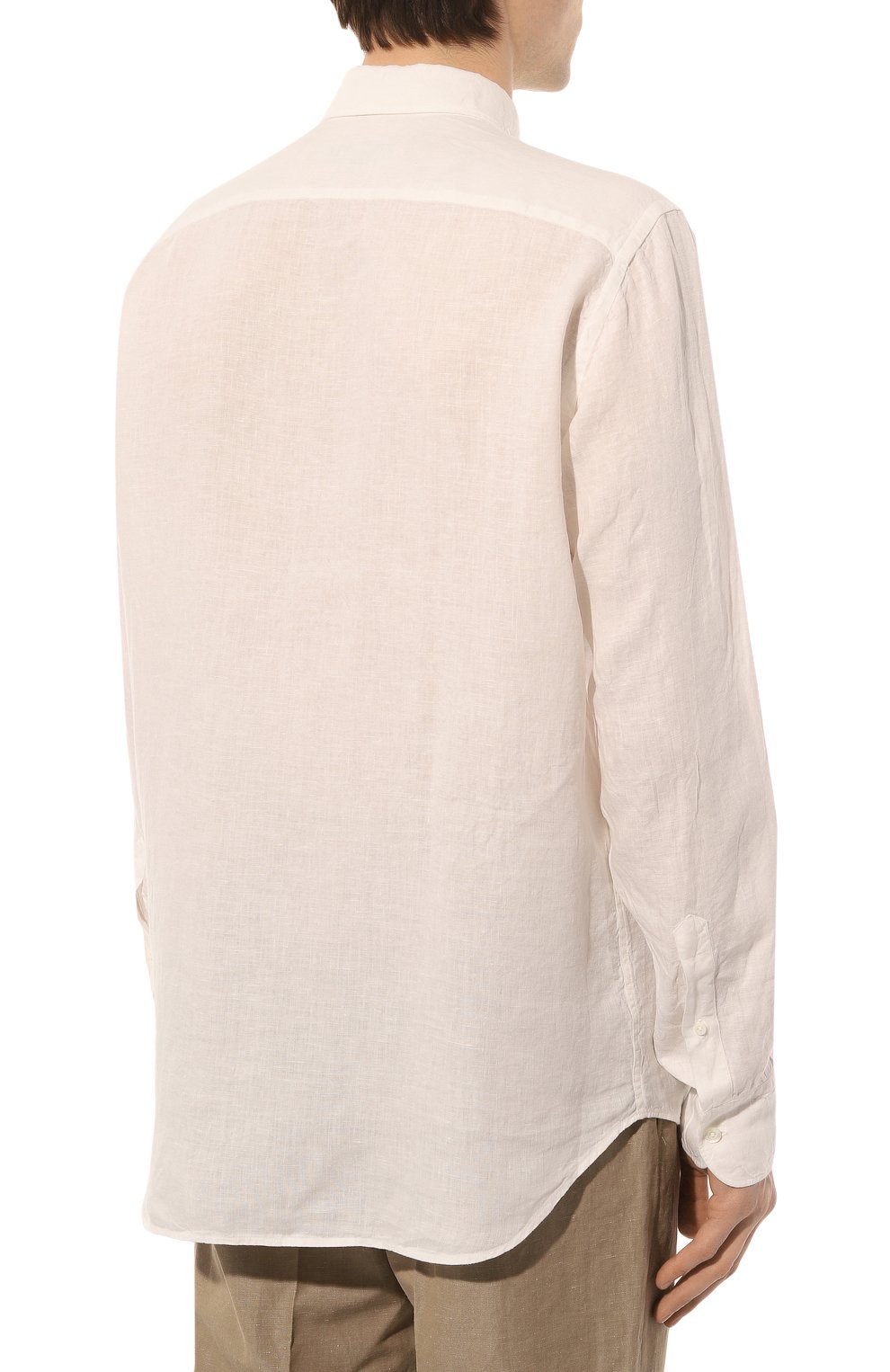 Льняная рубашка CANALI белого цвета по цене 26600 руб., арт. L7B1/GM02128, фото 4 Льняная рубашка CANALI, арт. L7B1/GM02128, фото 4