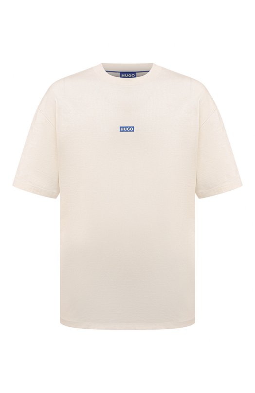 Хлопковая футболка HUGO Blue 50509776 Кремовый 50509776
