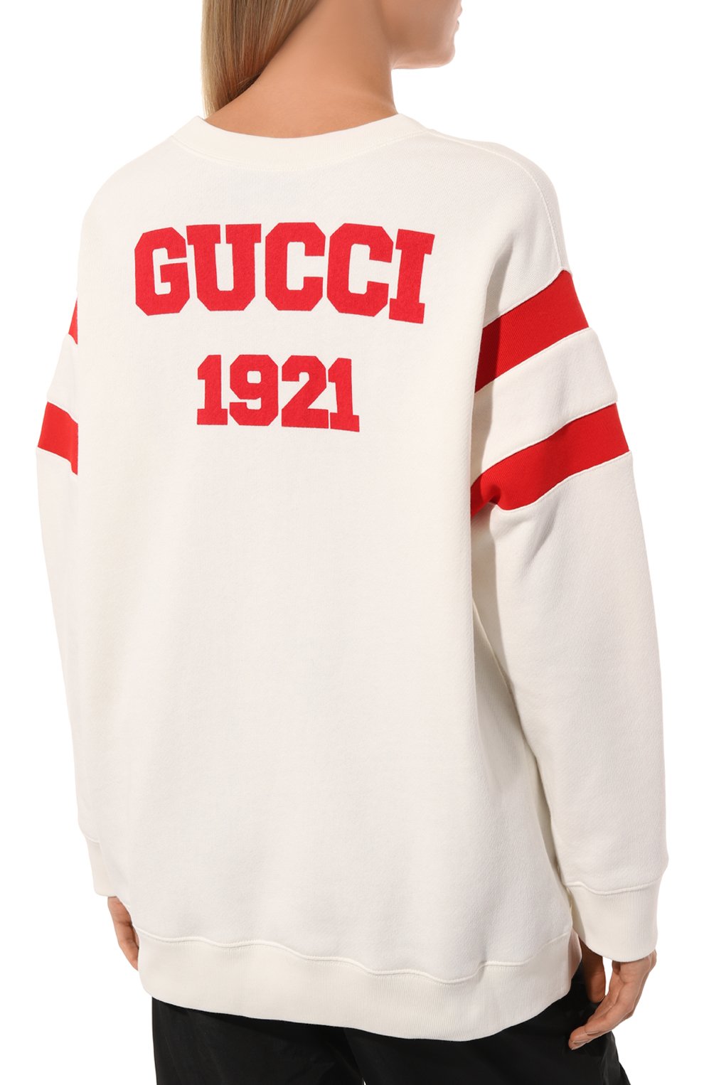 Хлопковый свитшот GUCCI белого цвета по цене 122400 руб., арт. 662081 XJDW6, фото 4 Хлопковый свитшот GUCCI, арт. 662081 XJDW6, фото 4