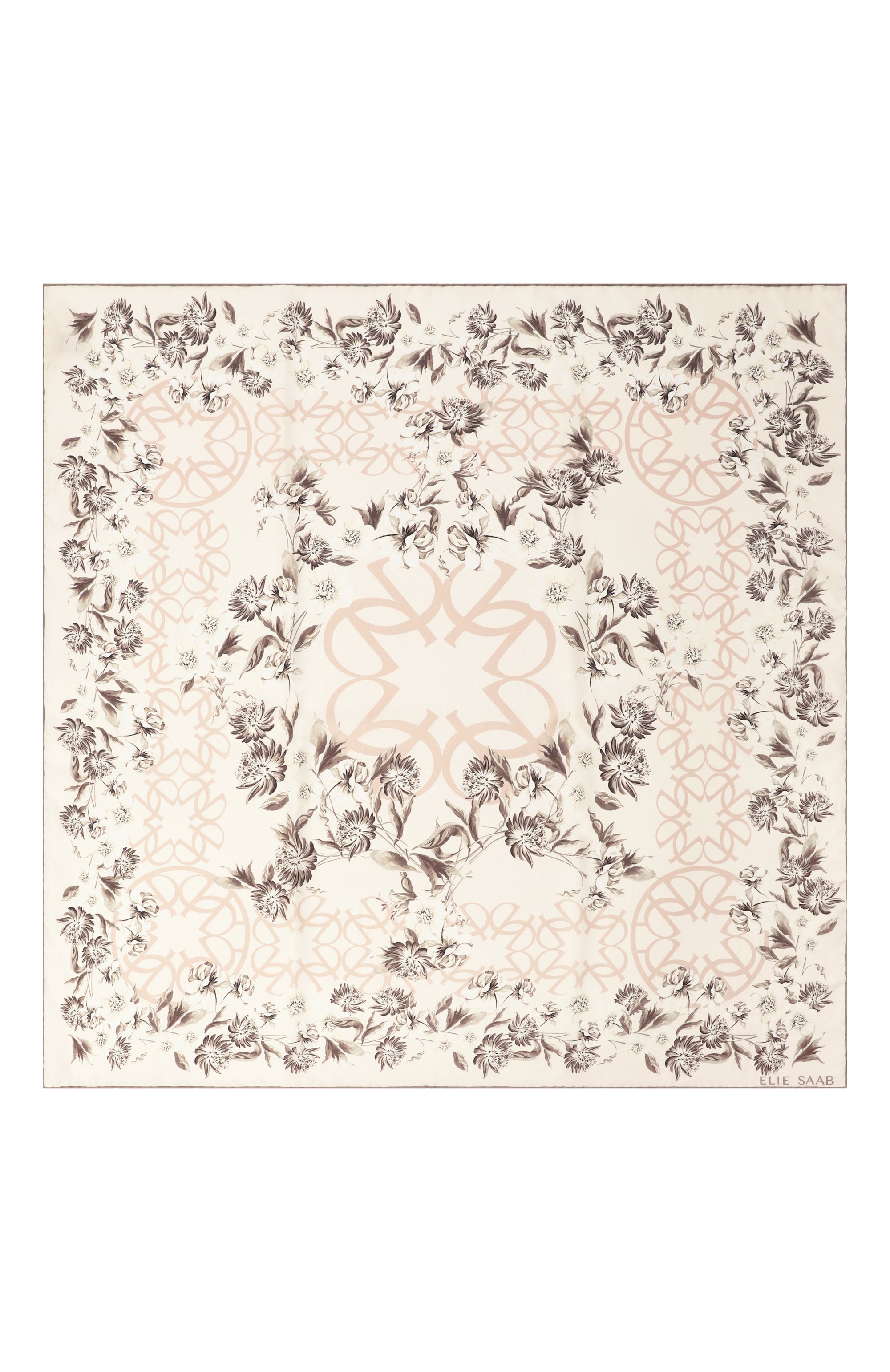 Шелковый платок ELIE SAAB кремового цвета по цене 47350 руб., арт. SE9090SR686, фото 4 Шелковый платок ELIE SAAB, арт. SE9090SR686, фото 4