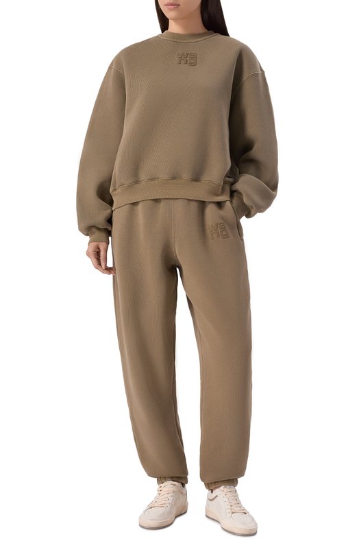 Хлопковый свитшот alexanderwang.t 4CC3241518 Бежевый  4CC3241518 Фото 2