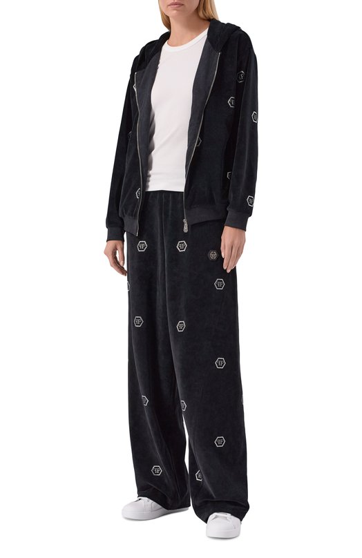 Хлопковые брюки Philipp Plein SAFC WJT2194 PTE003N Чёрный  SAFC WJT2194 PTE003N Фото 2