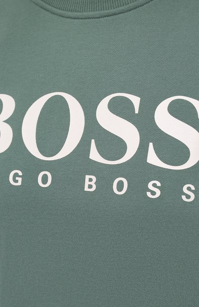Хлопковый свитшот BOSS зеленого цвета по цене 12700 руб., арт. 50455351, фото 5 Хлопковый свитшот BOSS, арт. 50455351, фото 5