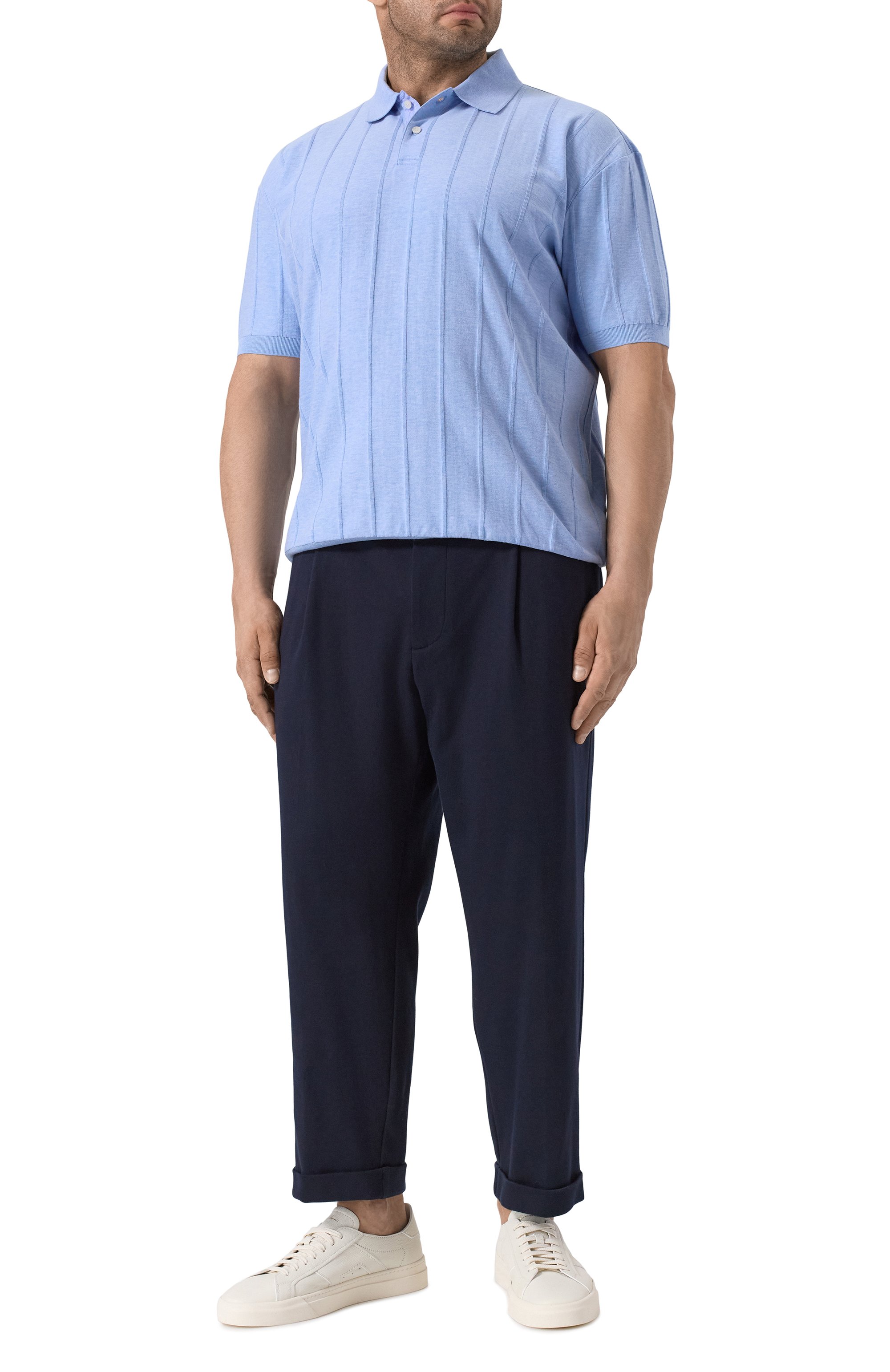 Хлопковое поло PAUL&SHARK голубого цвета по цене 49850 руб., арт. 25411605/4XL, фото 2 Хлопковое поло PAUL&SHARK, арт. 25411605/4XL, фото 2