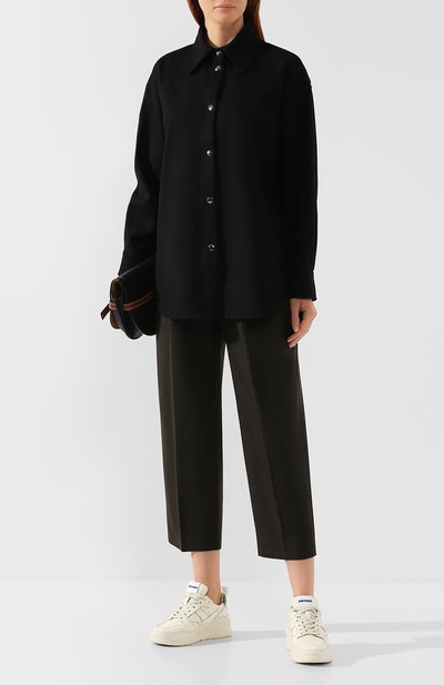 Рубашка из смеси шерсти и кашемира ACNE STUDIOS черного цвета по цене 31600 руб., арт. AC0138, фото 2 Рубашка из смеси шерсти и кашемира ACNE STUDIOS, арт. AC0138, фото 2