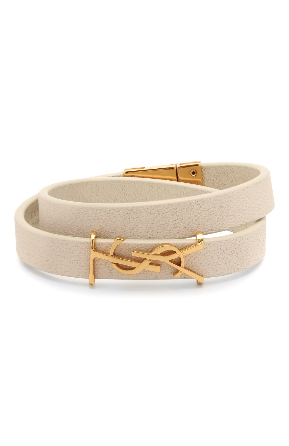 Кожаный браслет SAINT LAURENT кремового цвета по цене 33650 руб., арт. 646558/BL40J, фото 1 Кожаный браслет SAINT LAURENT, арт. 646558/BL40J, фото 1